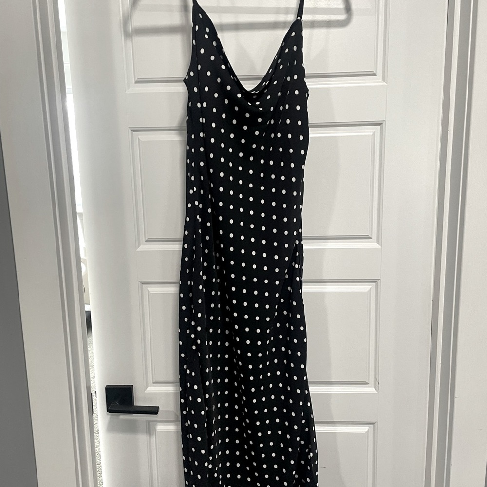 Vici Black and White Polka Dot Maxi Dress